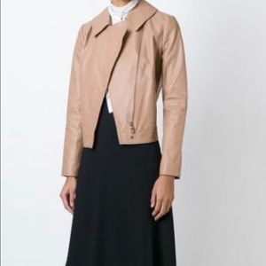 TORY BURCH -  Nude Leather Jacket Size 2